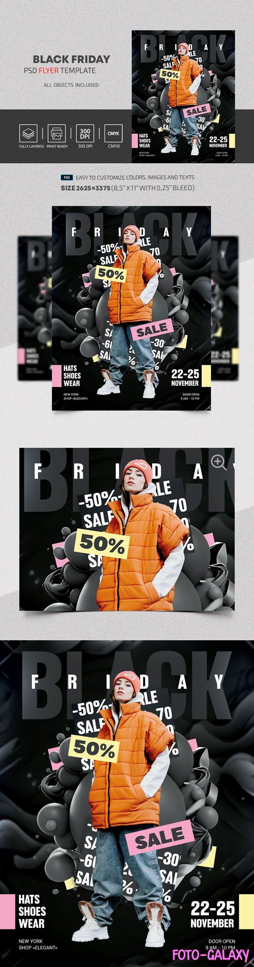 Black Friday - Discount Flyer PSD Template