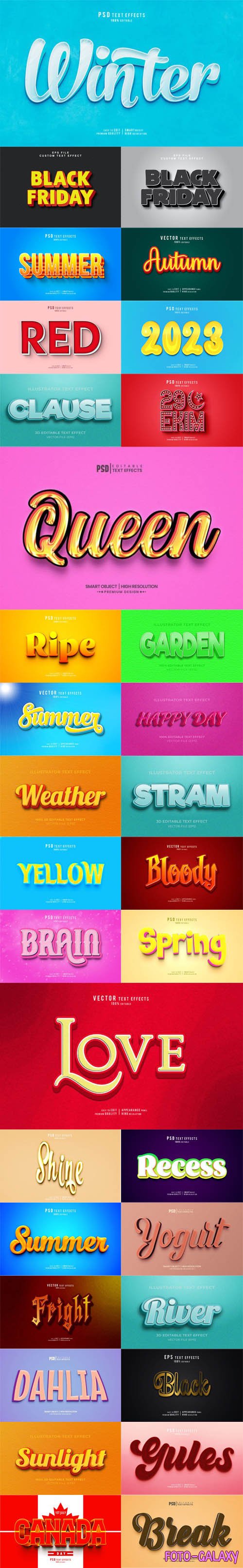 30 Creative Editable 3D Text Effects Pack