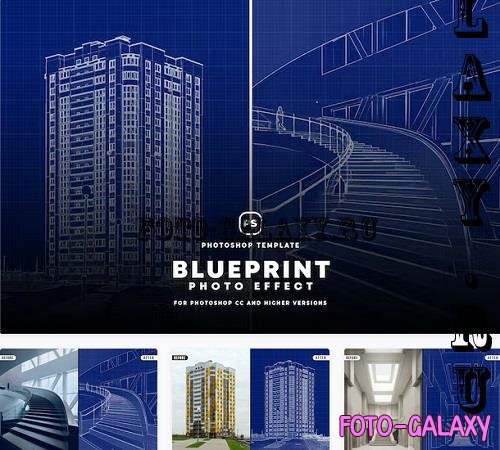 Blueprint photo effect - M9UFTQ4
