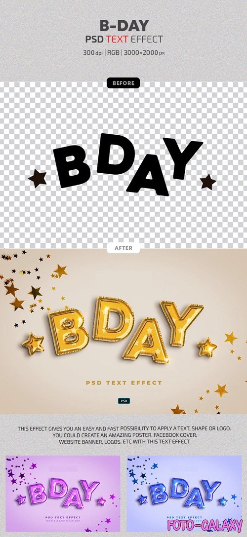 B-Day Photoshop Text Effect