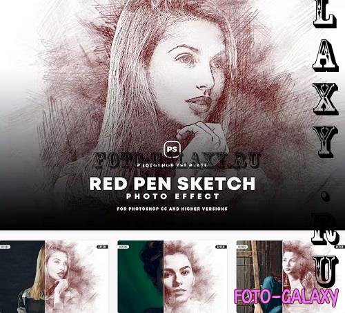 Red Pen Sketch Effect - 97T6MYR