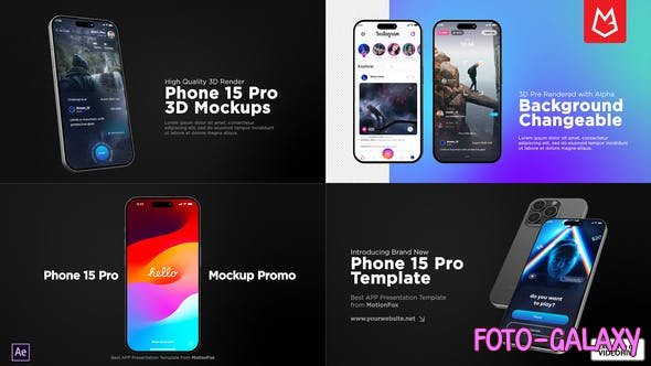 Videohive - App Promo | Phone 15 Pro Mockup 49304885 