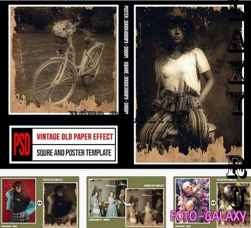 Square & Poster - Vintage Old Paper Effects - DC7XHXJ