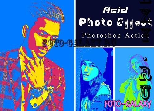 Acid Photo Effect Photoshop Action - 91685789