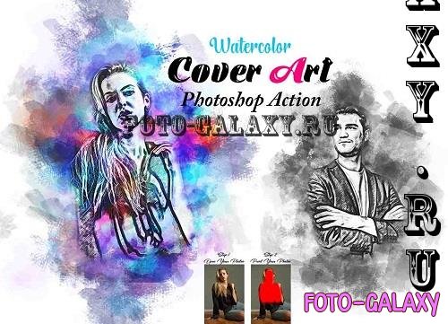 Watercolor Cover Art Ps Action - 91726078