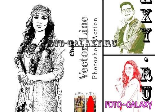 Clean Vector Line Photoshop Action - 91727020