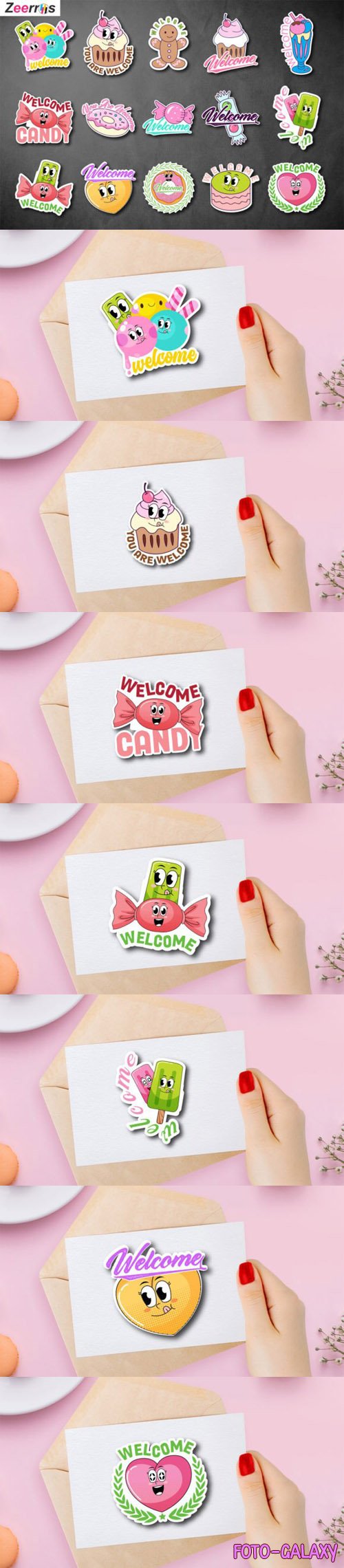 Welcome Stickers Bundle - Vector Design Elements