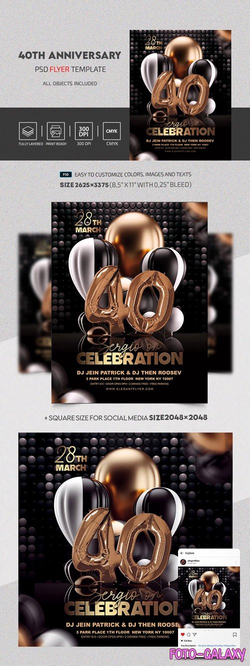40th Anniversary - PSD Flyer Template