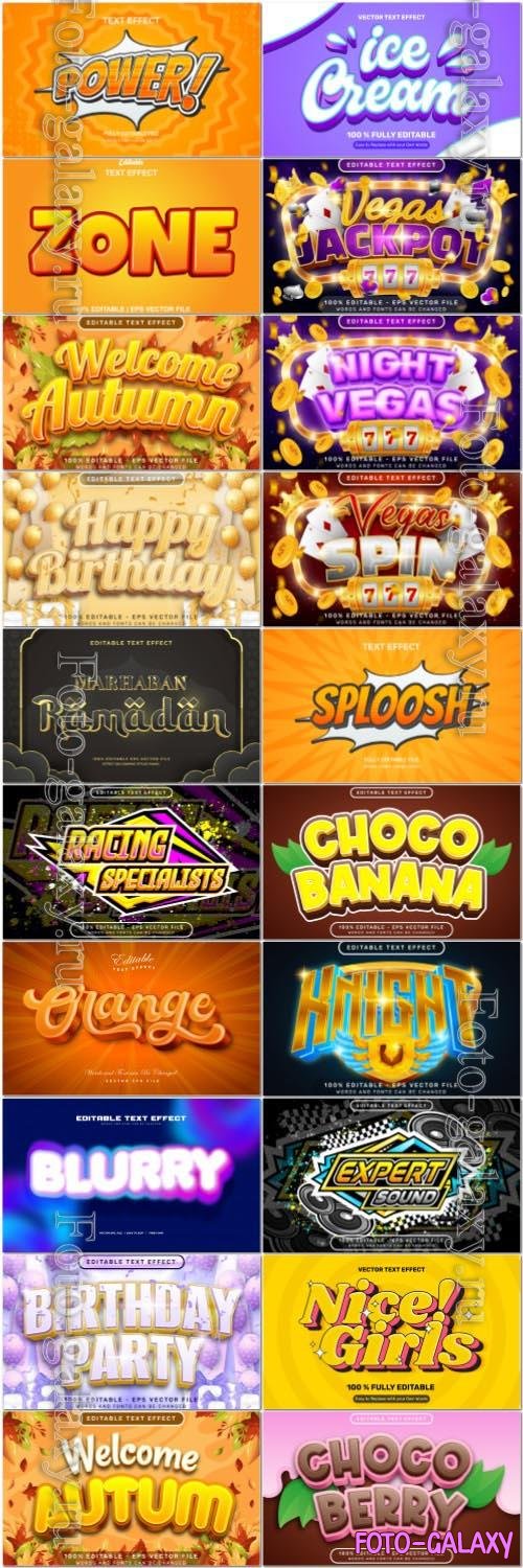 20 vector style text effect editable set vol 6