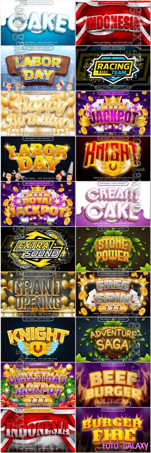 20 vector style text effect editable set vol 4