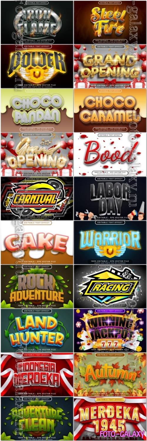 20 vector style text effect editable set vol 2