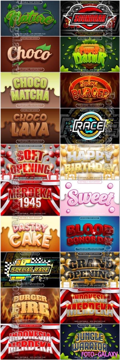 20 vector style text effect editable set vol 1