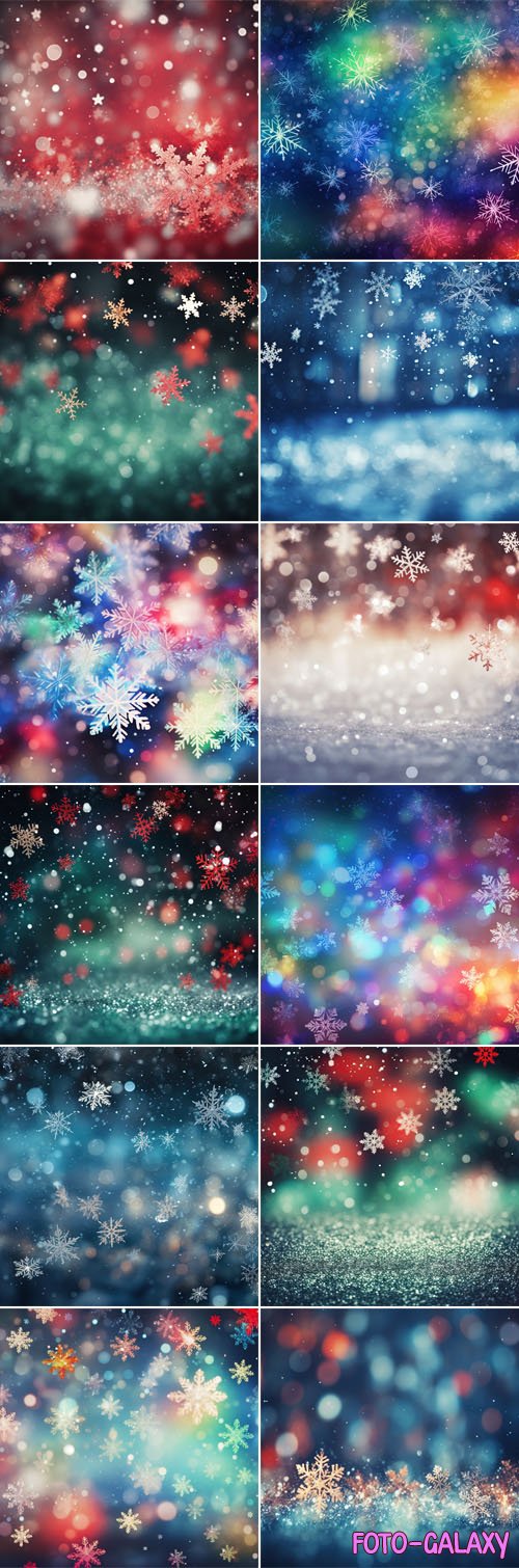 20 Winter Snowflakes Backgrounds Collection
