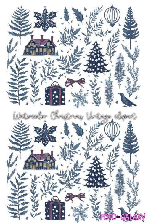 Watercolor Holiday Cliparts - Vector Design Templates