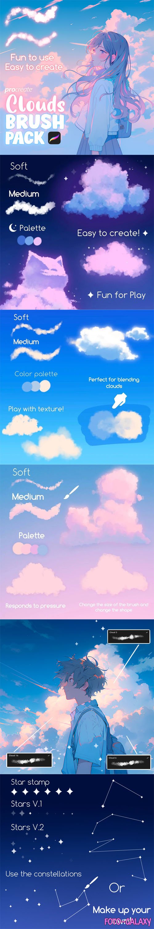 Clouds Brushes Pack for Procreate