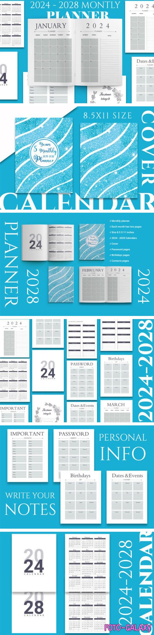 Monthly Planner for Years [2024-2028] - InDesign Templates