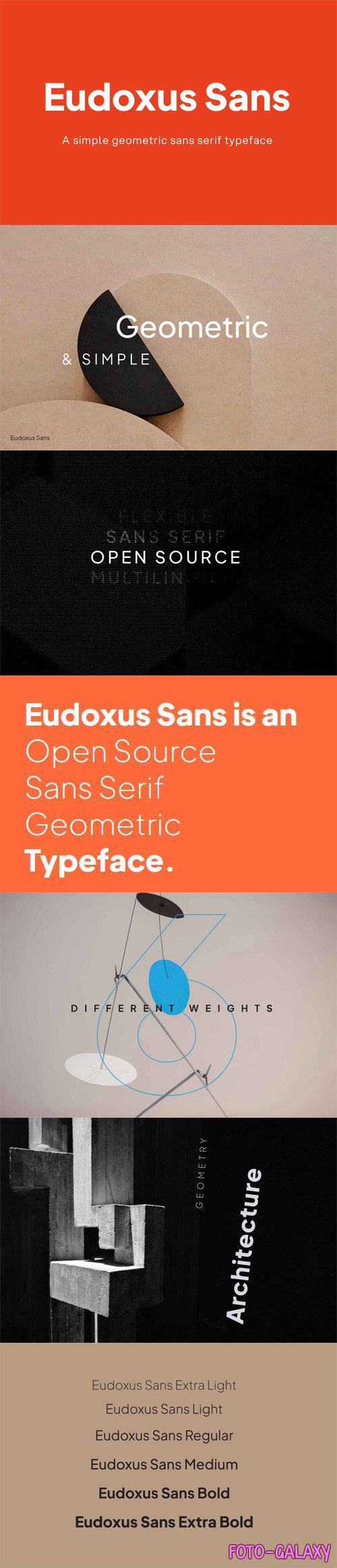 Eudoxus Sans - Geometric Sans Serif Font Family