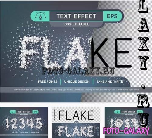 Snowflakes - Editable Text Effect, Font Style - 91661470