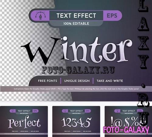 White Winter - Editable Text Effect - 91659745