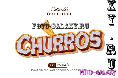 Churros Text Effect 3D Wave Style - 91728588