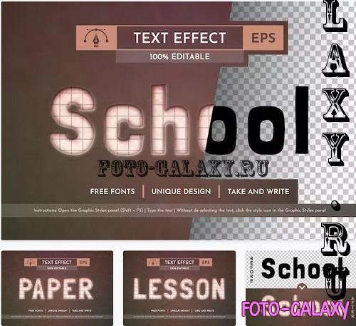 Retro School - Editable Text Effect - 91879853