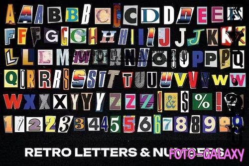 Retro Letters & Numbers - 8DYE78Y