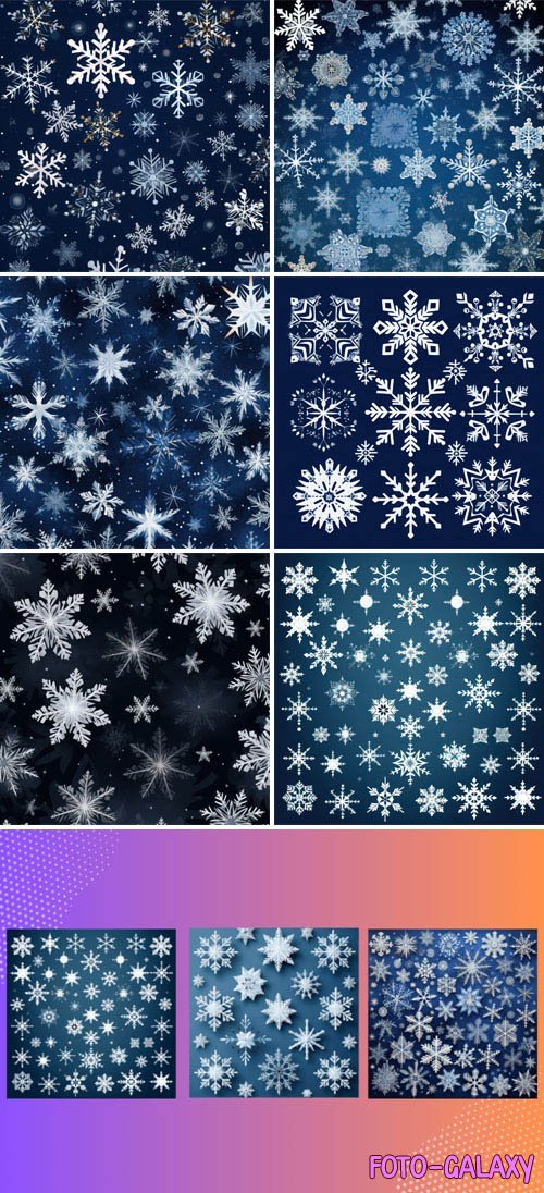 12 Snowflake Extravaganza Backgrounds Pack