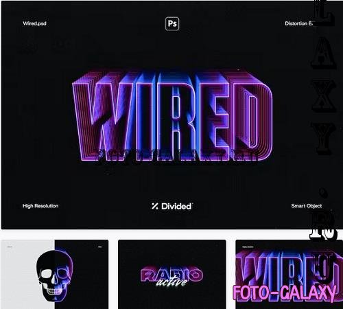 Wired Text Distortion Effect - 91878814