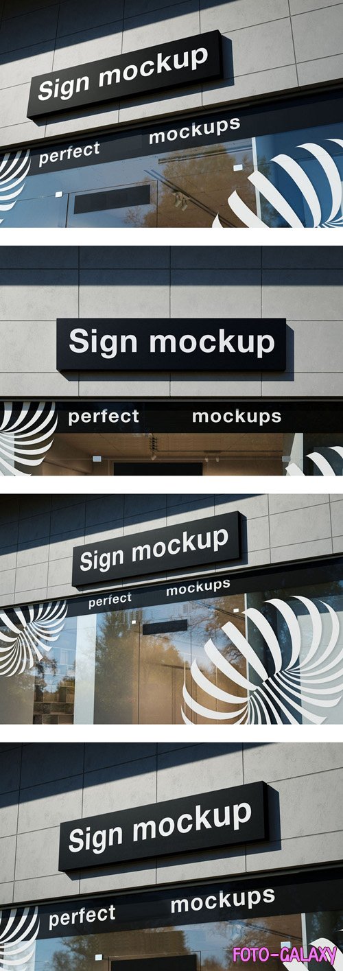 Sign on Glass Exposition PSD Mockups Templates
