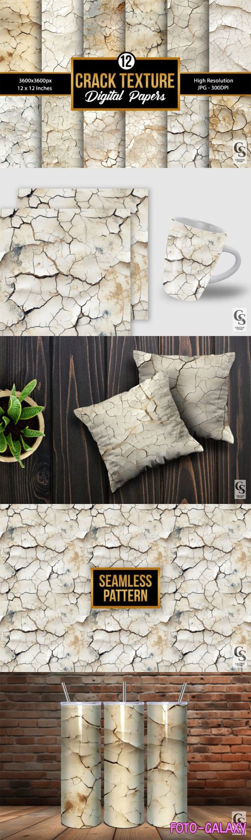 12 Cracked Textures Backgrounds Pack