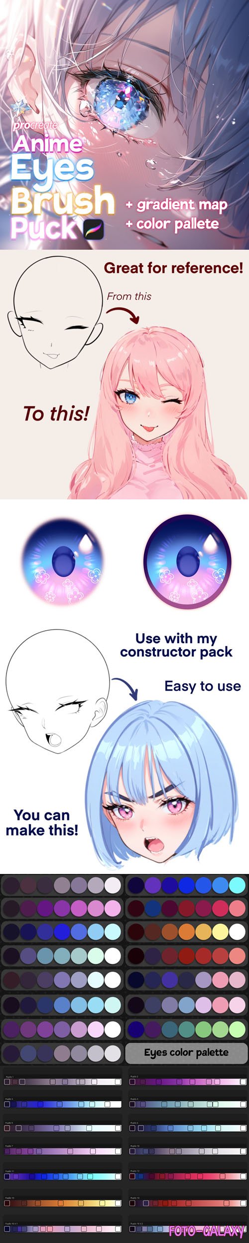Anime Eyes Brushes Pack for Procreate