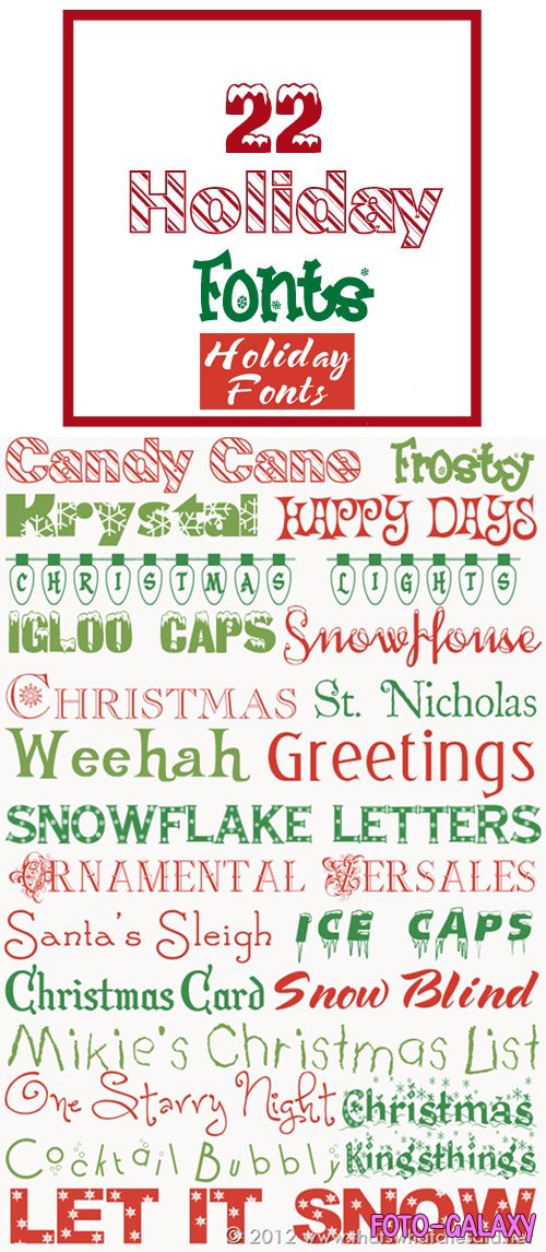 22 Most Wanted Holiday Fonts Pack