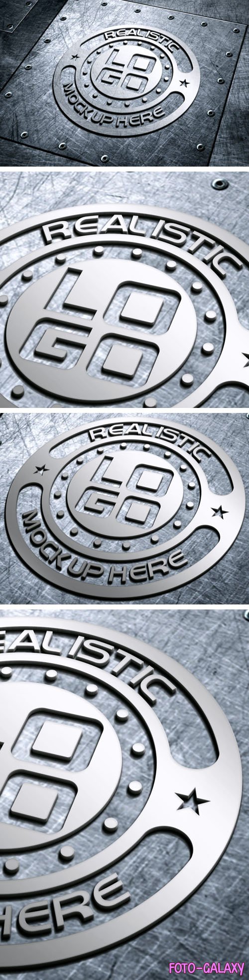 Silver Steel Logo PSD Mockup Template