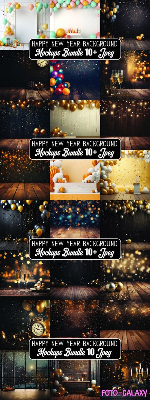 50 Happy New Year Backgrounds Mockups Bundle