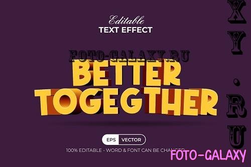 3D Text Effect Yellow Curved Style - 91898730