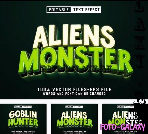 Aliens Monster Editable Text Effect - 5HAX539