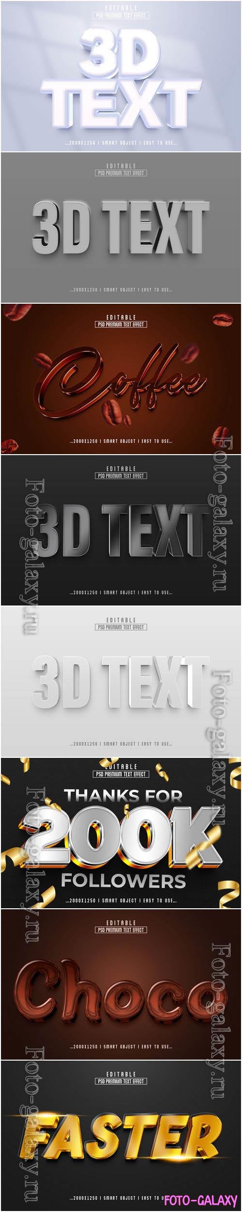 8 Psd style text effect editable set vol 49