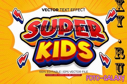 Super Kids Comic Editable Text Effect - XP6H4UD