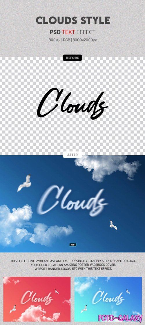 Clouds - Photoshop Text Effects