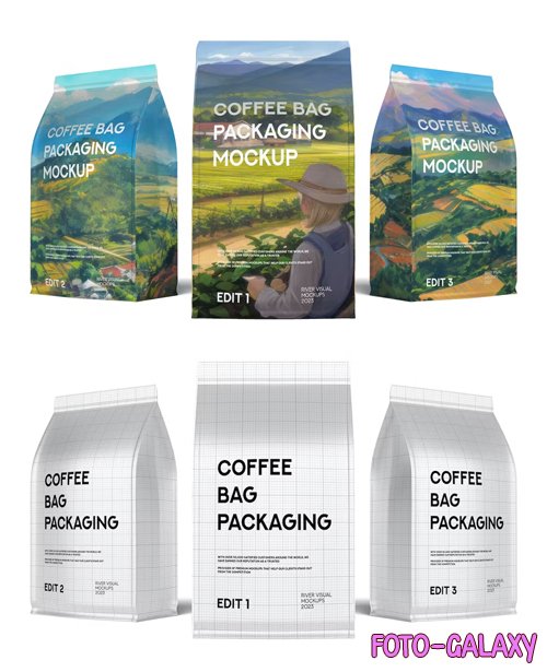 Coffee Bag Packaging PSD Mockup Template