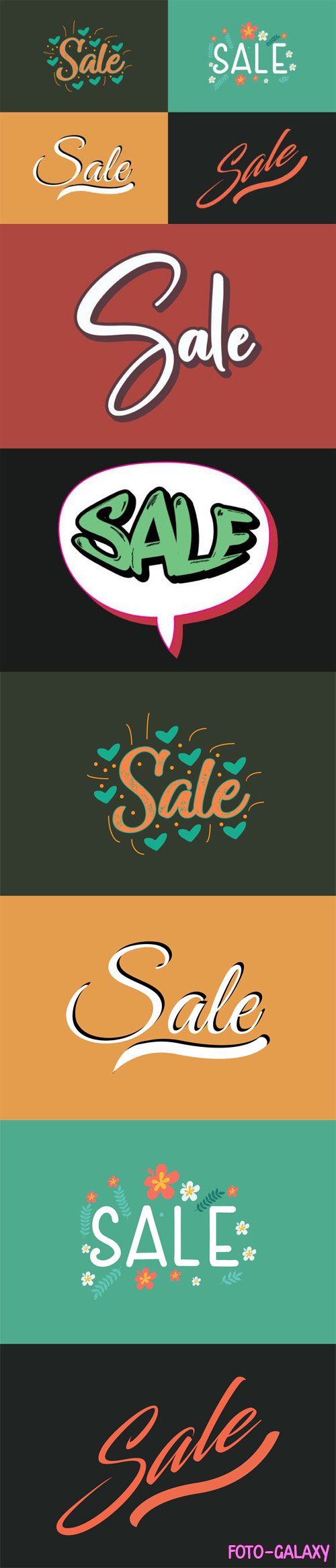 Sales Text Banners - Vector Hand Lettering Templates