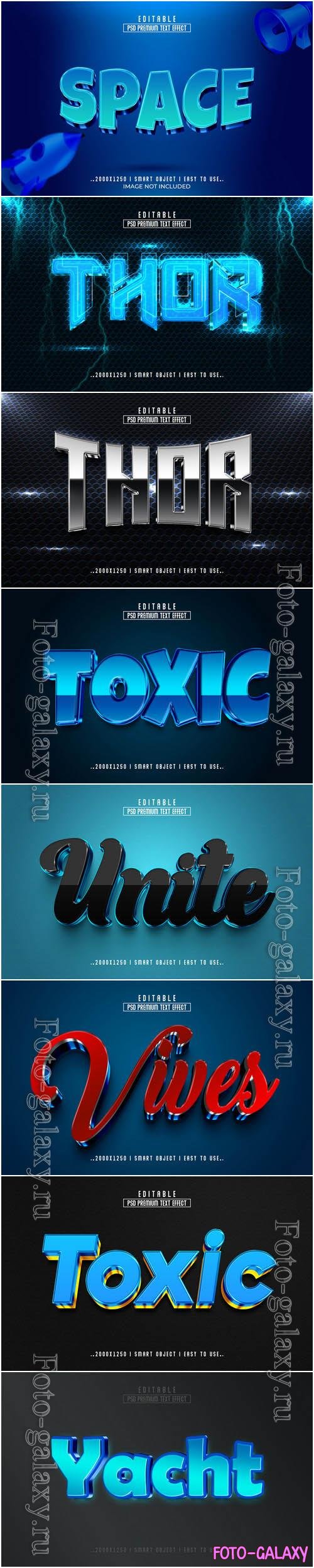 8 Psd style text effect editable set vol 53