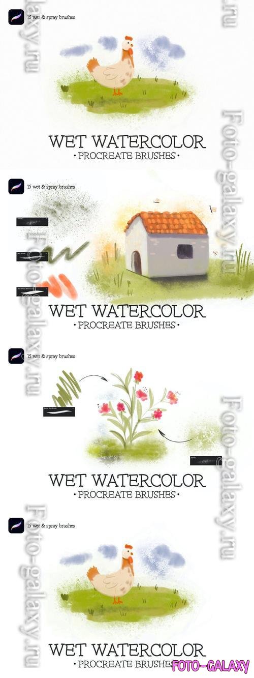 Wet Watercolor Brushes For Procreate