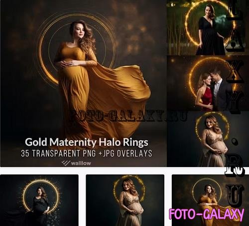 Golden halo shine ring maternity photo overlays - DJHKBXE