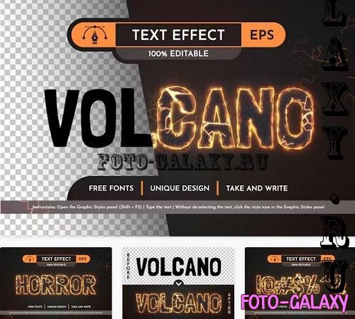 Volcano - Editable Text Effect - 91913556