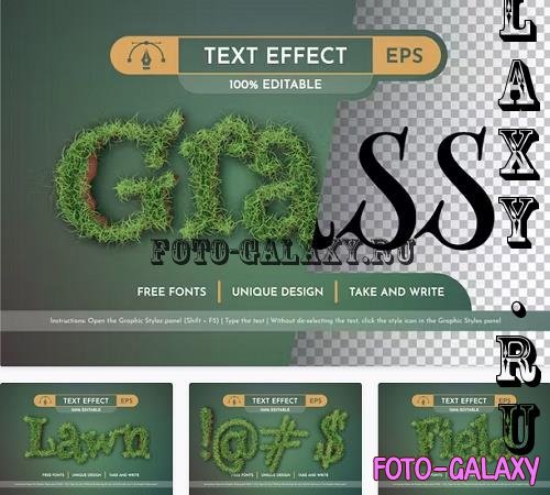 Realistic Grass Editable Text Effect - 91896210