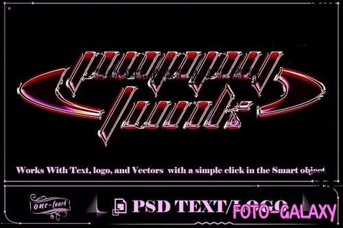 PSD Futurist Chrome Y2k Logo Text Effect Photoshop - CFJCQVS