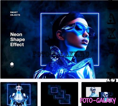 Blue Shape Neon Effect - 91973052