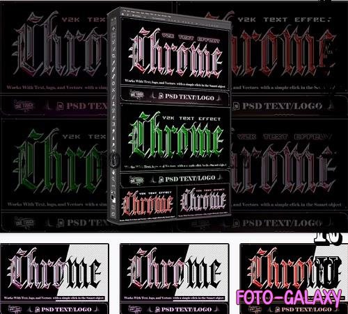 Bundle 4 PSD iridescent Text Chrome - 92004807