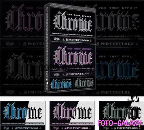 Bundle 4 PSD Chrome Text Effect - 92004800